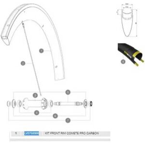 Mavic Comete Pro Carbon Front Rim Black 700 - 28´´ 16H unisex Mavic Comete Pro Carbon Front Rim Black 700 - 28´´ 16H unisex