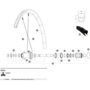 Mavic Ksyrium Elite Disc Ust 20 Rear Rim Black 700 - 28´´ 24H unisex Mavic Ksyrium Elite Disc Ust 20 Rear Rim Black 700 - 28´´ 24H unisex