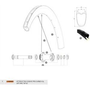 Mavic Cosmic Pro Carbon Sl Ust Disc 20 Front Rim Black 700 - 28´´ 20H unisex Mavic Cosmic Pro Carbon Sl Ust Disc 20 Front Rim Black 700 - 28´´ 20H unisex