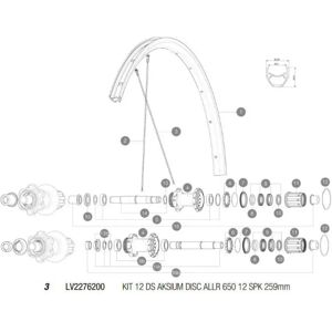 Mavic Aksium Allroad Disc 650b 2018 Rear Right Spokes 12 Units Black 259 mm unisex Mavic Aksium Allroad Disc 650b 2018 Rear Right Spokes 12 Units Black 259 mm unisex