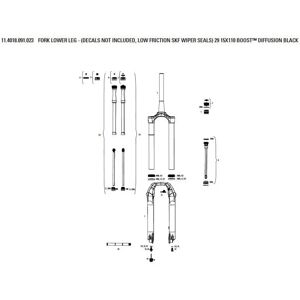 Rockshox Pike B1-b2/select/select Plus B3/revelation Flask Fork Lowers Diffusion Black 27.5´´ unisex Rockshox Pike B1-b2/select/select Plus B3/revelation Flask Fork Lowers Diffusion Black 27.5´´ unisex