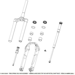 Rockshox Spring Solo Air Reba Silver / Black 120 mm / 26´´ - 650 unisex Rockshox Spring Solo Air Reba Silver / Black 120 mm / 26´´ - 650 unisex