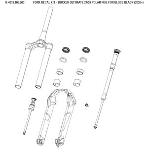 Rockshox Boxxer Ultimate Decals Kit Polar Foil For Gloss Black 27.5-29´´ unisex Rockshox Boxxer Ultimate Decals Kit Polar Foil For Gloss Black 27.5-29´´ unisex