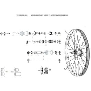 Sram 3zero 29 Moto Silver Single Rim Stickers Silver One Size unisex Sram 3zero 29 Moto Silver Single Rim Stickers Silver One Size unisex