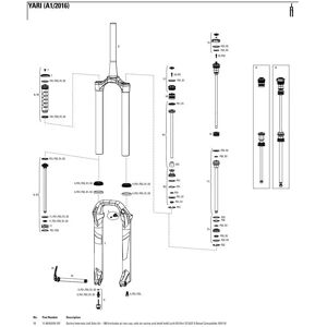 Rockshox Lyrik/yari 27.5´´ 180 Mm Solo Air Left Spring Internals Black One Size unisex Rockshox Lyrik/yari 27.5´´ 180 Mm Solo Air Left Spring Internals Black One Size unisex