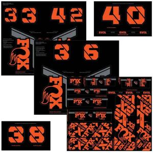 Fox Custom Fork/Rear Shock 2021 Orange Stickers Kit - Suspension Decal Kit Fox Custom Fork/Rear Shock 2021 Orange Stickers Kit - Suspension Decal Kit