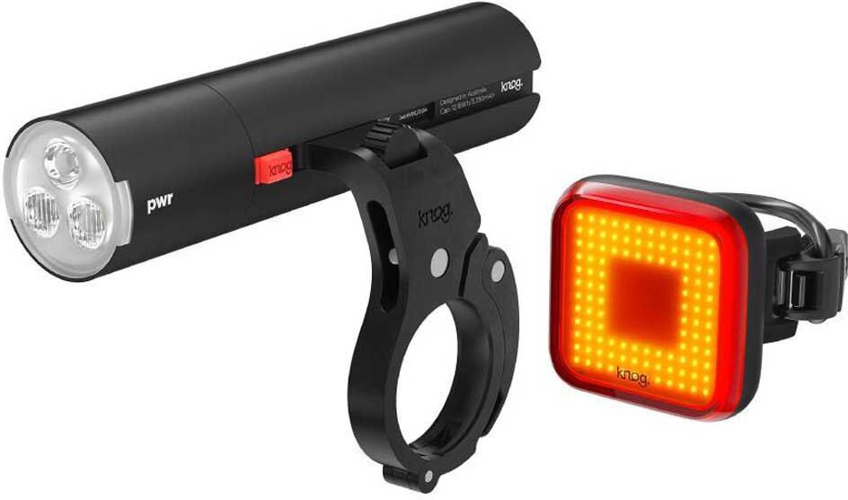 Knog Pwr Road 700 + Blinder Square Light Set Black / Red 700 / 1000 Lumens unisex