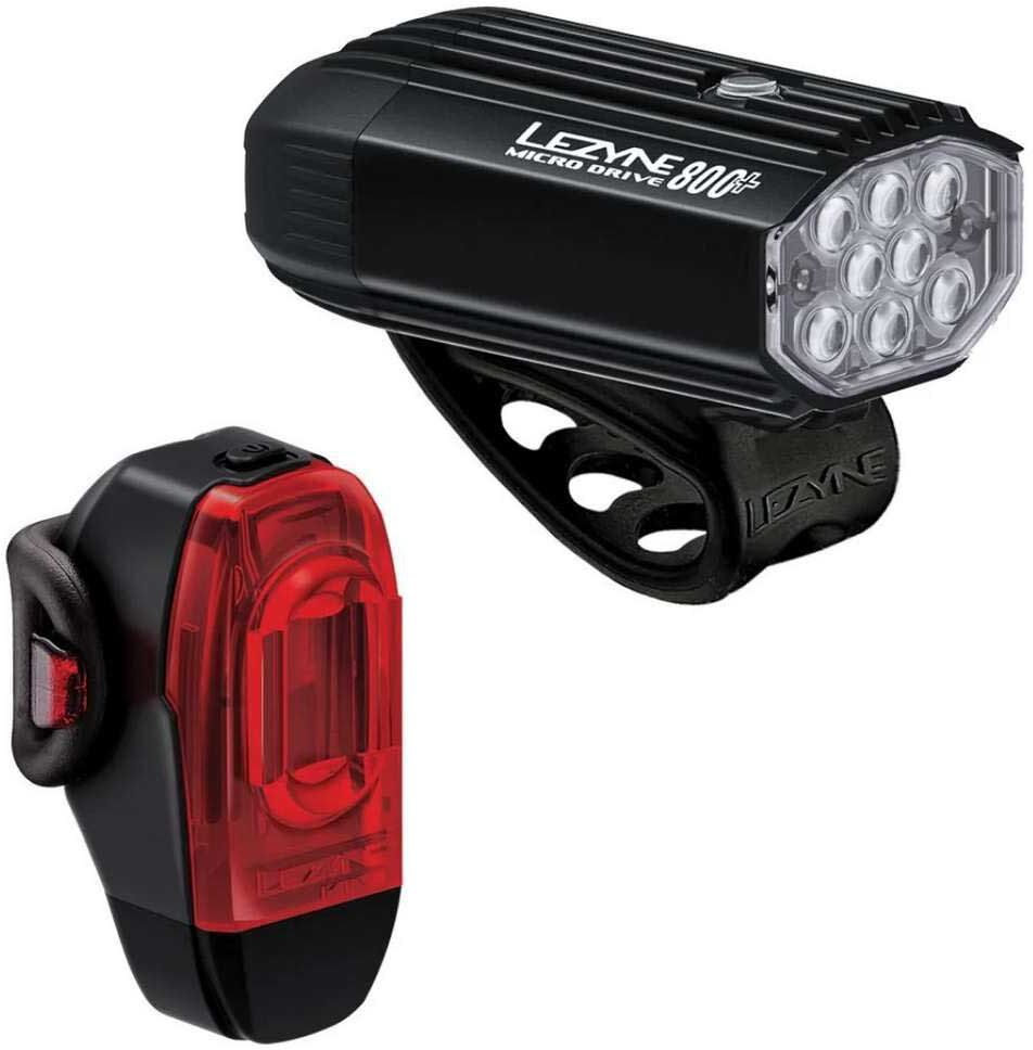 Lezyne Micro Drive 800+ / Ktv Drive+ Light Set Black 800 / 40 Lumens unisex