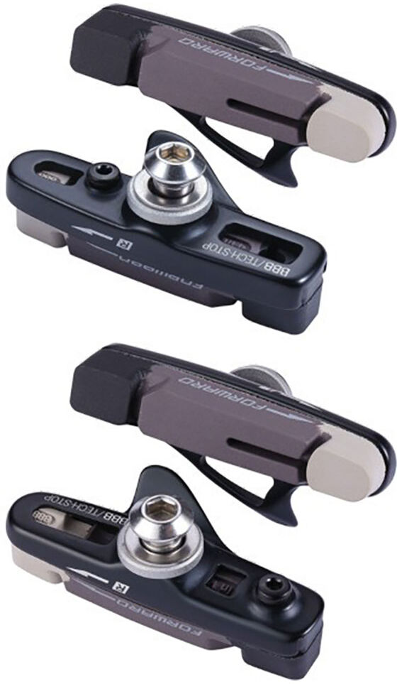 Bbb Techstop Y V-brake Complete Rim Brake Pads 2 Pairs Black / Grey One Size unisex