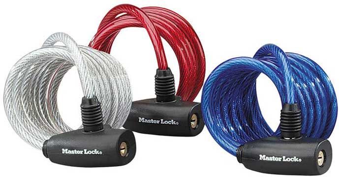 Master Lock Cable Lock Set 3 Units Multicolor One Size unisex