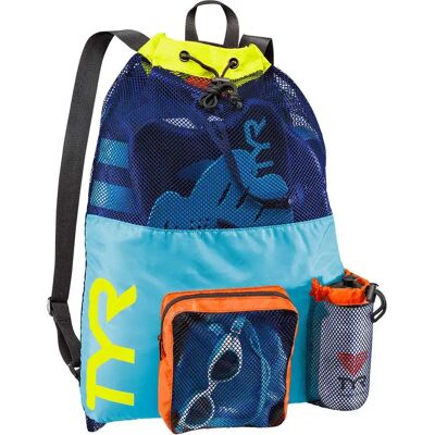 TYR Big Mesh Mummy Backpack - Blue/Yellow - Swim & Workout Gear TYR Big Mesh Mummy Backpack - Blue/Yellow - Swim & Workout Gear