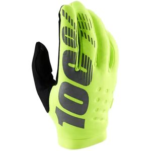 100percent Brisker Gloves Fluor Yellow S Men 100percent Brisker Gloves Fluor Yellow S Men