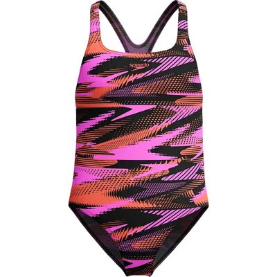 Speedo Hyperboom Allover Medalist Swimsuit Coral Sands 11-12 Years Girls Speedo Hyperboom Allover Medalist Swimsuit Coral Sands 11-12 Years Girls