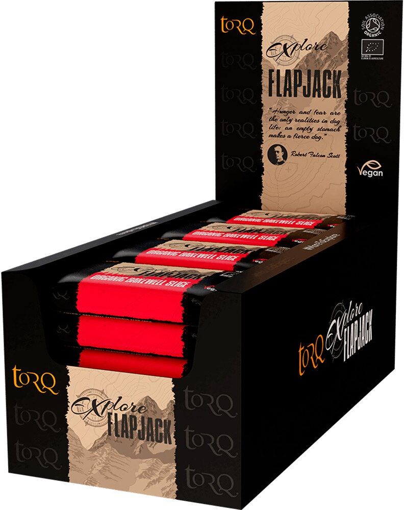Torq Explore Organic Flapjack Cake Energy Bars Box Bakewell Slice Cherry 65g 20 Units Black One Size unisex