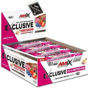Amix Exclusive Protein Bars Box Forest Fruits 85g 24 Units Pink One Size unisex Amix Exclusive Protein Bars Box Forest Fruits 85g 24 Units Pink One Size unisex