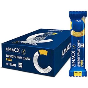 Amacx Fruit Chew Energy Bars Box Pineapple 38g 12 Units Blue One Size unisex Amacx Fruit Chew Energy Bars Box Pineapple 38g 12 Units Blue One Size unisex