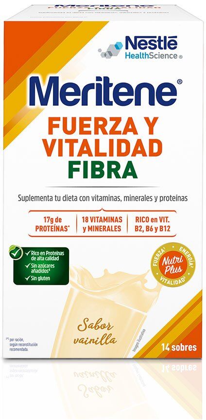 Meritene Strength And Vitality Fiber 14x35 Gr Dietary Supplement Vanilla One Size unisex