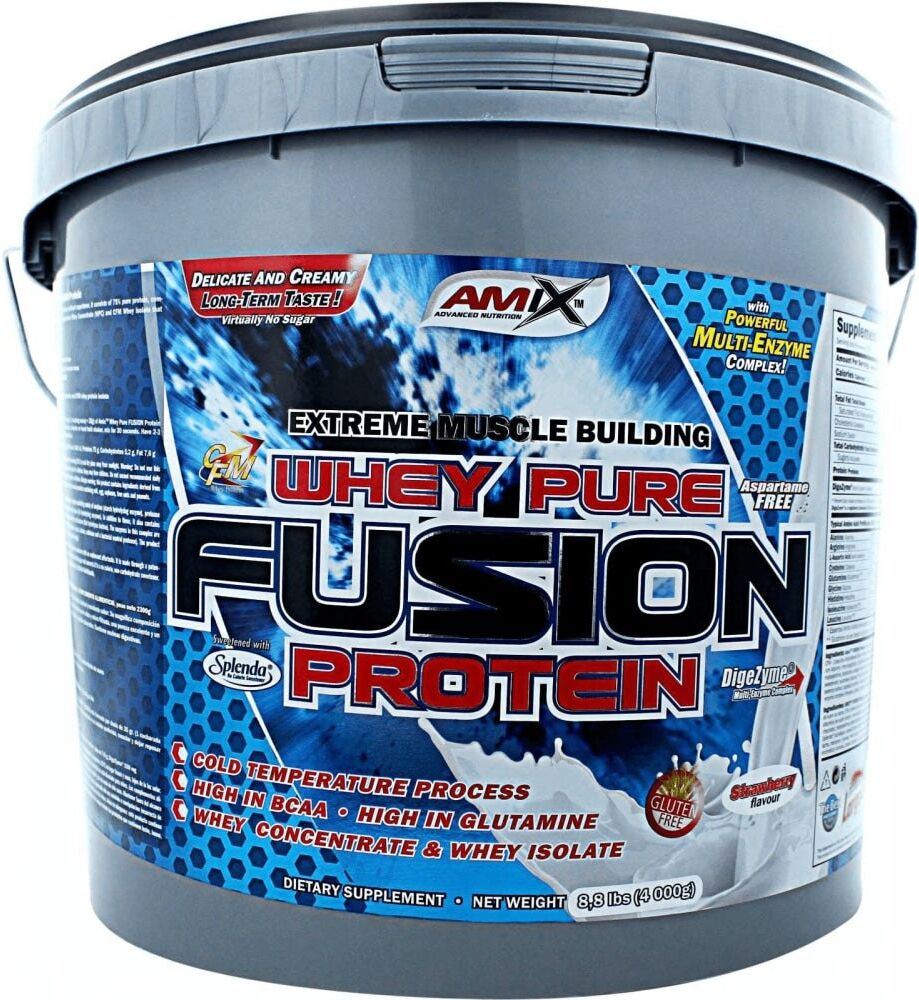 Amix Fusion Isolate Whey Protein Strawberry 4000g Uncolor One Size unisex