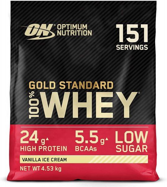 Optimum Nutrition Gold Std 100% Whey Protein Vanilla Ice Cream 4500g White One Size unisex