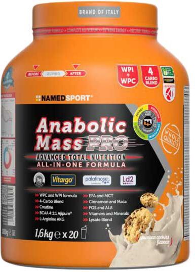 Named Sport Anabolic Mass Pro Whey Protein Cookies 1600g Orange One Size unisex