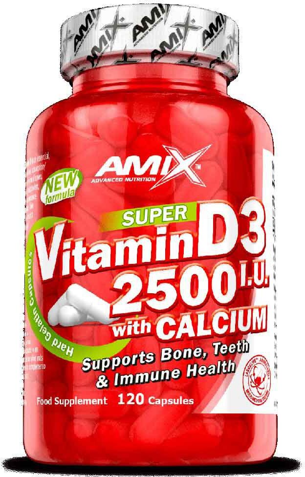 Amix Vitamin D3 2500 Iu Witch Calcium Capsules 120 Units One Size unisex