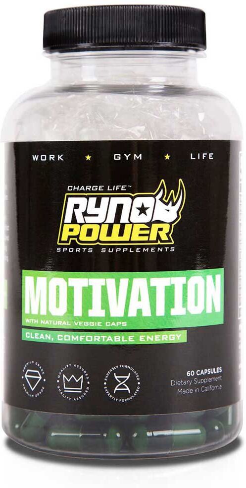 Ryno Power Mot882 Motivation Capsules Without Flavour 60 Units Black One Size unisex