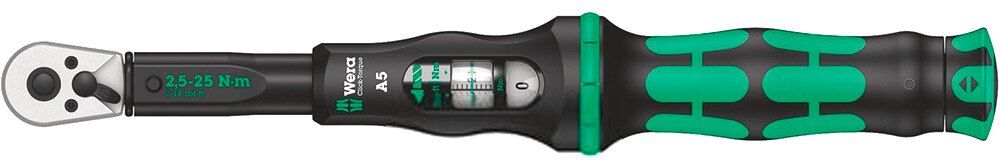 Wera Click-torque A5 Torque Wrench 2.5-25nm Black / Green One Size unisex