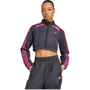 Adidas Originals Teamgeist Adicolor Cropped Tracksuit Jacket Black / Semi Lucid Fuchsia S Women
