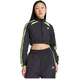 Adidas Originals Teamgeist Adicolor Cropped Tracksuit Jacket Black / Signal Green M Women