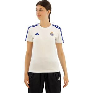 Adidas Real Madrid 3 Stripes Woman Short Sleeve T-shirt White S Women Adidas Real Madrid 3 Stripes Woman Short Sleeve T-shirt White S Women