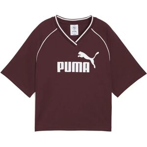 Puma Ess Relaxed Cropped Short Sleeve T-shirt Ruby Shimmer 2XS Women Puma Ess Relaxed Cropped Short Sleeve T-shirt Ruby Shimmer 2XS Women
