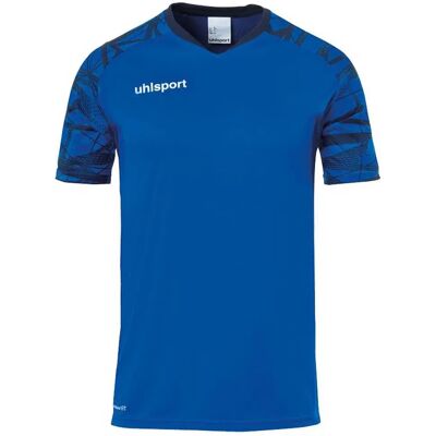 Uhlsport Men's Recycled Polyester Sportshirt - Short Sleeve - Blue Uhlsport Men's Recycled Polyester Sportshirt - Short Sleeve - Blue