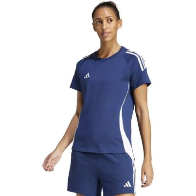 Adidas Tiro24 Sweat Short Sleeve T-shirt Team Navy Blue 2 / White L Women Adidas Tiro24 Sweat Short Sleeve T-shirt Team Navy Blue 2 / White L Women