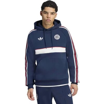 Adidas Fc Bayern Munich Originals Hoodie Night Indigo / Core White M Men Adidas Fc Bayern Munich Originals Hoodie Night Indigo / Core White M Men