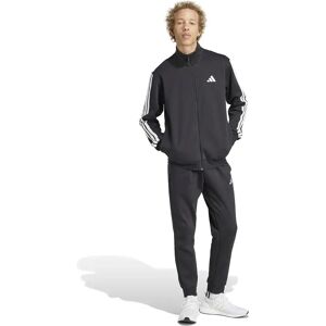 Adidas Sportswear Basic 3 Stripes Fleece Tracksuit Black L Men Adidas Sportswear Basic 3 Stripes Fleece Tracksuit Black L Men
