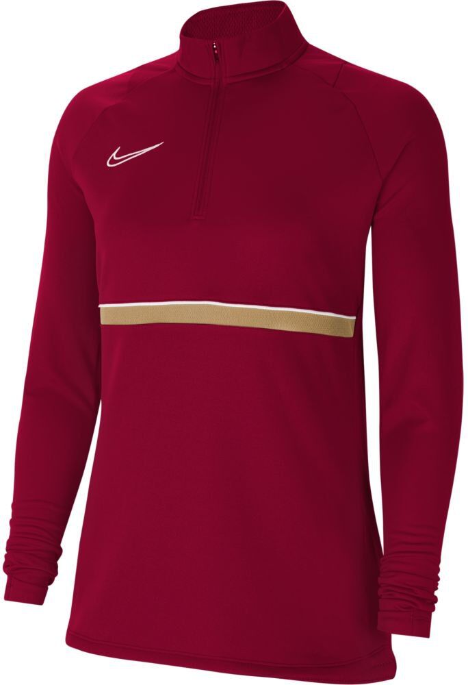Nike Dri Fit Academy Drill Long Sleeve T-shirt Team Red / White / Jersey Gold / White S Women