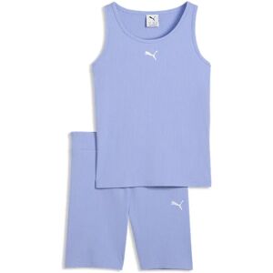 Puma Ess Elevated Rib Tracksuit Intense Lavender 11-12 Years Girls Puma Ess Elevated Rib Tracksuit Intense Lavender 11-12 Years Girls