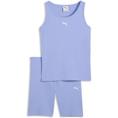 Puma Ess Elevated Rib Tracksuit Intense Lavender 15-16 Years Girls Puma Ess Elevated Rib Tracksuit Intense Lavender 15-16 Years Girls