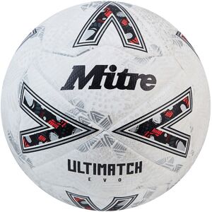 Mitre Ultimach Evo Football Ball White / Off-White / Trophy Silver 4 unisex