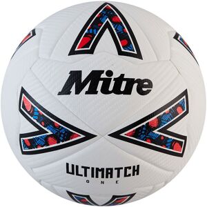 Mitre Ultimach One Football Ball White / Black / Bib Red 5 unisex