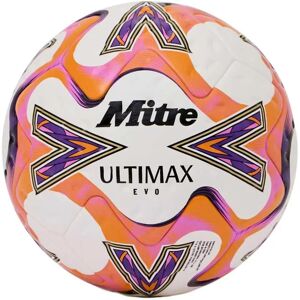 Mitre Ultimax Evo 26 Football Ball White / Orange / Purple 5 unisex Mitre Ultimax Evo 26 Football Ball White / Orange / Purple 5 unisex