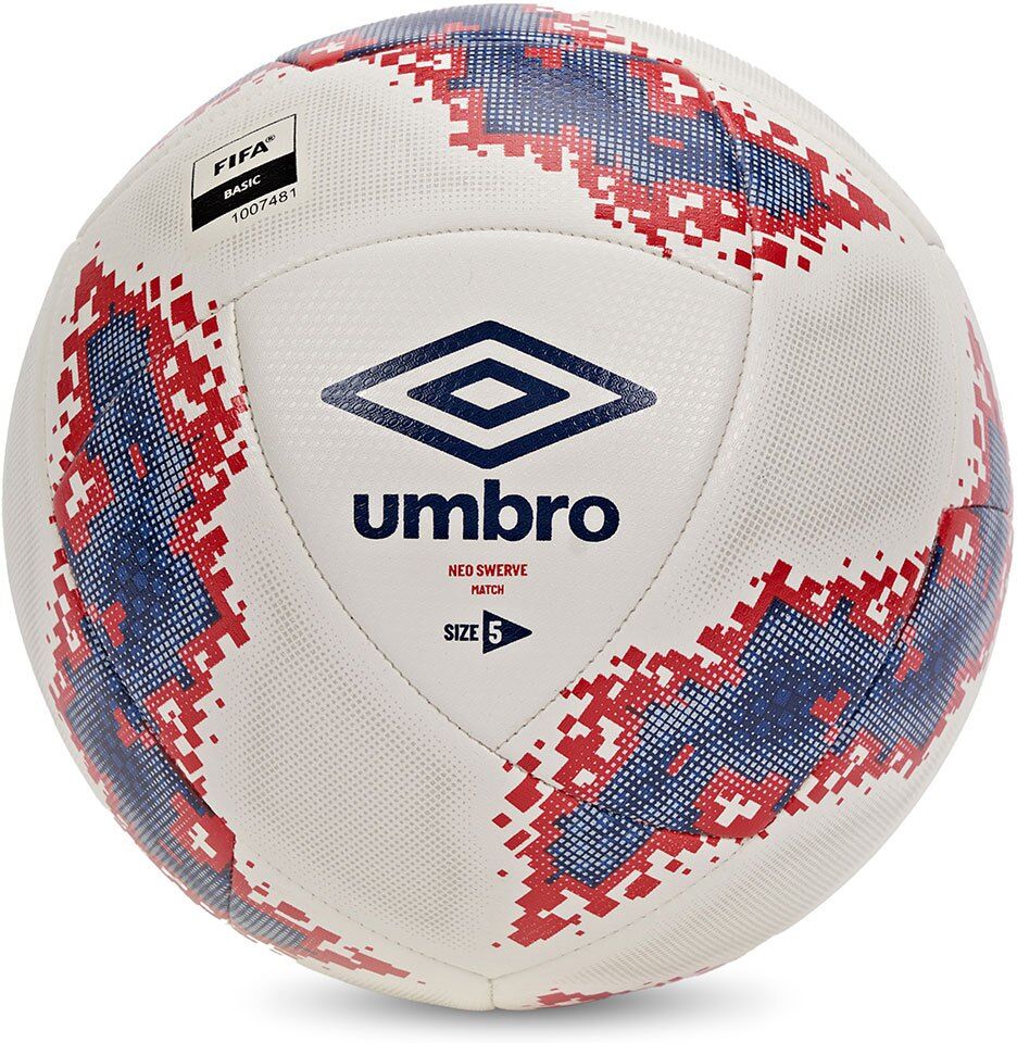 Umbro Neo Swerve Match Fb Football Ball White / Estate Blue / Rococco Red 5 unisex