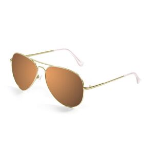 Lenoir Eyewear Aviator Flat Sunglasses CAT3 Gold Metal Frame With Space Brown Flat Lens male