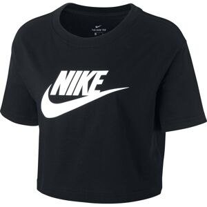 Nike Sportswear Essential Icon Futura Crop Short Sleeve T-shirt Black / White M Women