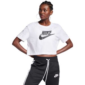 Nike Sportswear Essential Icon Futura Crop Short Sleeve T-shirt White / Black M Women