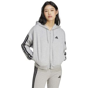 adidas Essentials 3 Stripes French Terry Full Zip Sweatshirt Medium Grey Heather / Black S Women