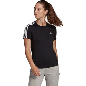 adidas Essentials Slim 3 Stripes Short Sleeve T-shirt Black / White L Women adidas Essentials Slim 3 Stripes Short Sleeve T-shirt Black / White L Women