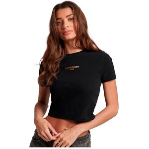 Superdry Sport Luxe Graphic Fitted Short Sleeve T-shirt Black / Gold 2XS Women Superdry Sport Luxe Graphic Fitted Short Sleeve T-shirt Black / Gold 2XS Women