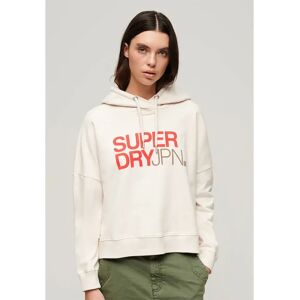 Superdry Hoodie - Logo Boxy - Cotton Blend Superdry Hoodie - Logo Boxy - Cotton Blend