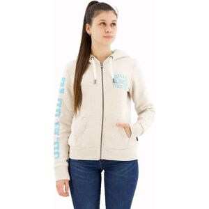 Superdry Super Athletic Graphic Full Zip Sweatshirt Oat Cream Marl 2XS Women Superdry Super Athletic Graphic Full Zip Sweatshirt Oat Cream Marl 2XS Women